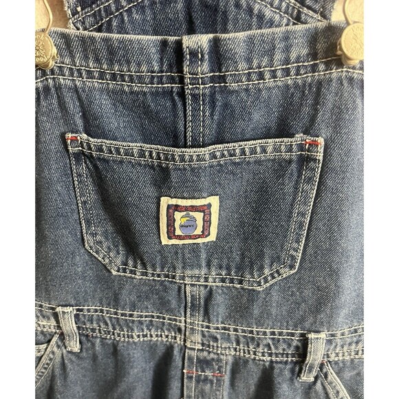 Vintage Disney Winnie the Pooh Denim Overalls Shortalls Kids Size 12 100 Acre - Picture 3 of 6